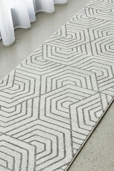Esther Paradise Cream Grey Hallway Runner Rug